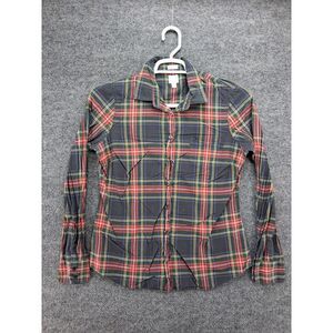 J Crew Top Womens Medium Button Up Shirt Long Sleeve Plaid Perfect Fit